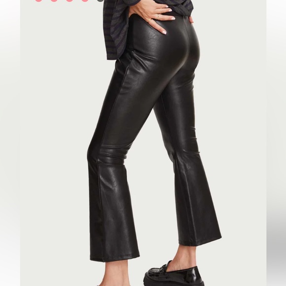 HATCH The Vegan Stretch Leather Crop Flare Black L - Picture 6 of 7